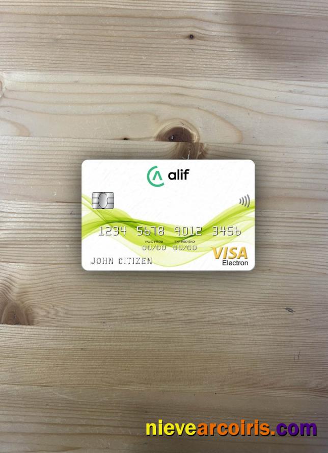 Tajikistan Alif Bank visa electron card photolook